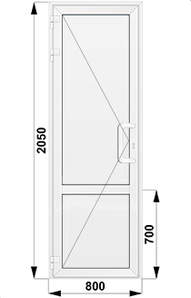 Пластиковые уличные глухие одностворчатые входные двери 800x2050